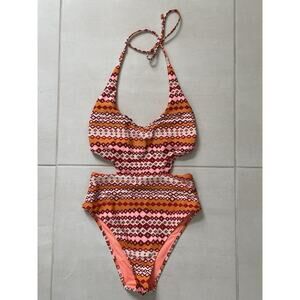 Aerie Swim One Piece Swimsuit Monokini Multicolor Print Swimwear